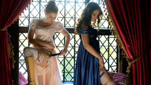 Period Drama Actresses Window Scene Wallpaper