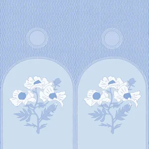 Periwinkle Floral Aesthetic Pattern Wallpaper