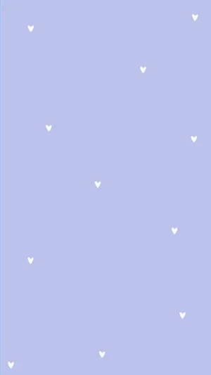 Periwinkle Minimalist Hearts Pattern Wallpaper