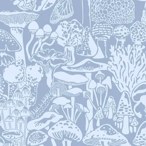 Periwinkle Mushroom Pattern Wallpaper