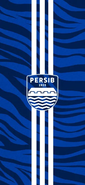 Persib Bandung Logo Blue Stripes Background Wallpaper