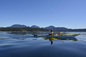 Person Paddling On A Kayak Wallpaper