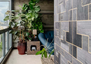 Person Using A Laptop In A Calm And Serene Location Wallpaper