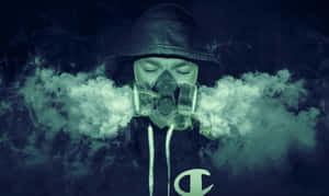 Person_with_ Gas_ Mask_and_ Smoke Wallpaper