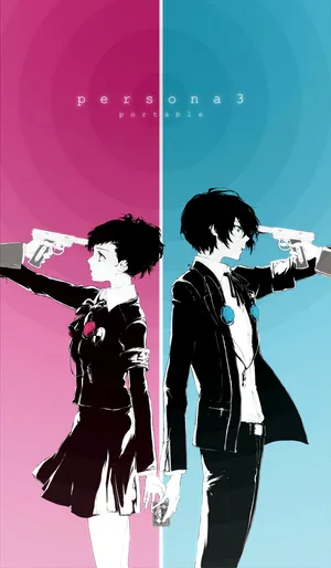Persona3 Portable Dual Characters Artwork Wallpaper