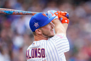 Pete Alonso Celebrates A Home Run Wallpaper