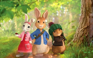 Peter Rabbitand Friendsin Forest Wallpaper