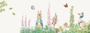 Peter Rabbitand Friendsin Garden Illustration Wallpaper