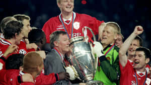 Peter Schmeichel 1999 Champions League Trophy Wallpaper