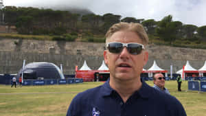 Peter Schmeichel Being Interviewed Wallpaper