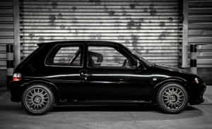 Peugeot106 Black Side Profile Wallpaper