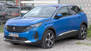 Peugeot3008 Blue S U V Parked Wallpaper