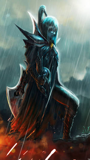 Phantom Assassin In Rain Dota 2 Iphone Wallpaper