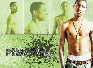 Pharrell_ Williams_ Stylized_ Collage Wallpaper