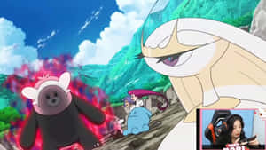 Pheromosa Vs Bewear Pokemon Battle Wallpaper