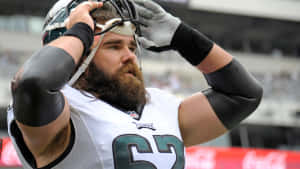 Philadelphia Eagles Center Jason Kelce In Action Wallpaper