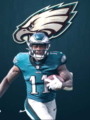 Philadelphia Eagles Logo Aj Brown Wallpaper