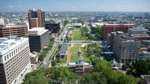 Philadelphia Independence Hall Aerial View Wallpaper