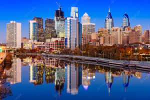 Philadelphia Skyline Daytime Reflection Wallpaper