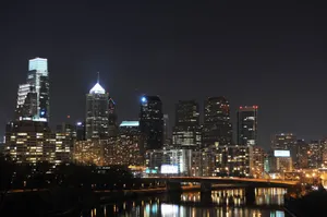 Philadelphia Skyline With City Lights Wallpaper