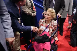 Philanthropist Phyllis Schlafly Posed In Wheelchair Wallpaper