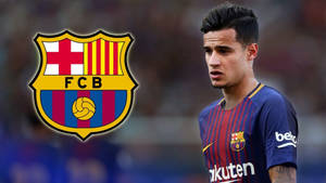 Philippe Coutinho Fcb Logo Wallpaper