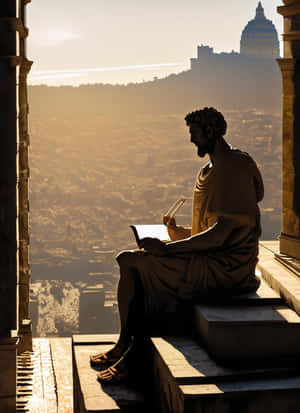 Philosopher King Contemplation Silhouette Wallpaper