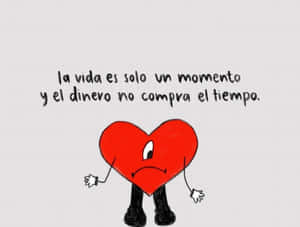 Philosophical Heart Illustration Spanish Quote Wallpaper