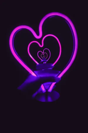 Phone Wallpaper Pink And Purple Neon Heart Wallpaper