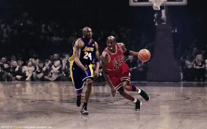 Photo Of Kobe Bryant And Michael Jordan Hd Wallpaper