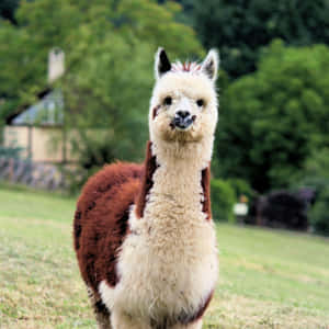 Photograph Of A Cute Llama Wallpaper