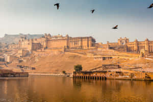Photograph Of The Buildings In Amer Fort Wallpaper