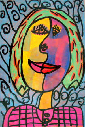 Picasso Style Colorful Portrait Wallpaper