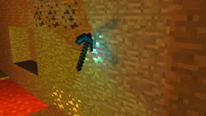 Pickaxe On Diamond Ore Minecraft Hd Wallpaper