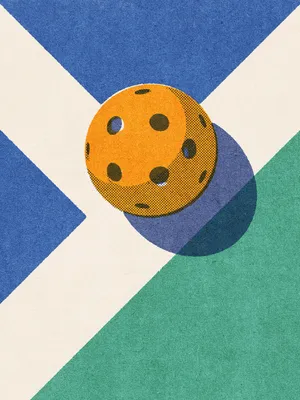 Pickleball Ballon Court Illustration Wallpaper