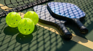 Pickleball Equipment Shadow Play Wallpaper