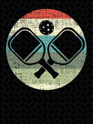 Pickleball Paddlesand Ball Artwork Wallpaper