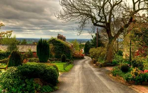 Picturesque English Village Wallpaper