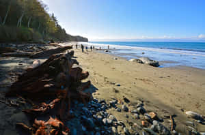 Picturesque French Beach At Dusk Wallpaper