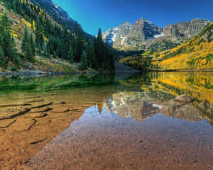 Picturesque Maroon Bells Colorado Desktop Wallpaper