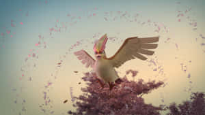 Pidgeotto Wings Spread Leaves Wallpaper