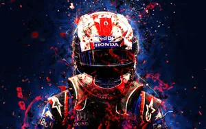 Pierre Gasly - Artistic Rendition In Blue And Red Wallpaper