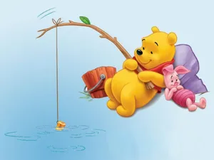 Piglet And Pooh Fishing Wallpaper