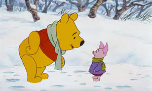 Piglet Cold Winter Wallpaper