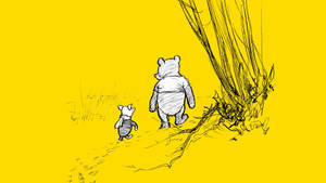 Piglet Yellow Art Wallpaper