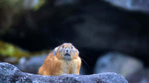 Pika Peeking From Rocks.jpg Wallpaper