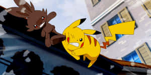 Pikachu_vs_ Eevee_ Showdown Wallpaper