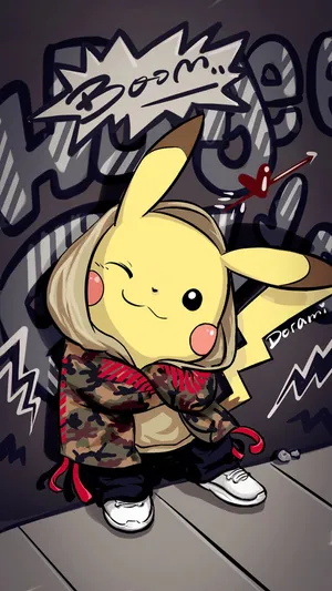 Pikachu With Graffiti Art Wallpaper
