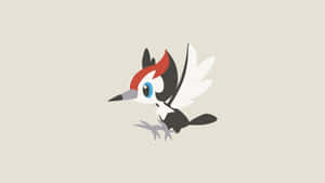 Pikipek Flying In Plain Background Wallpaper