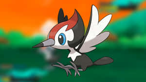 Pikipek In Blurry Green And Orange Background Wallpaper